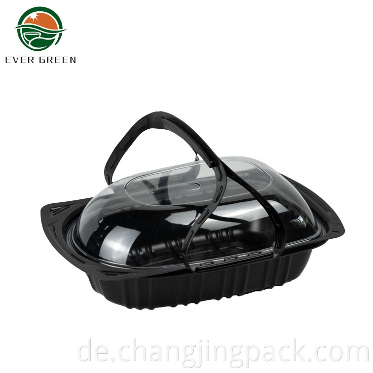Small Size Disposable Plastic PP Roasted Chicken Box With Handle